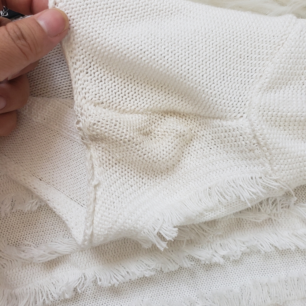 Nic + Zoe Sea Level Fringe White Sweater - Picture 9 of 9